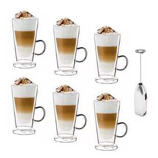 Szklanki termiczne do kawy Tadar Sublime Latte 250 ml 6 szt. i spieniacz do mleka - Szklanki - miniaturka - grafika 1