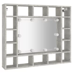 Lumarko Szafka z lustrem i oświetleniem LED, szary beton, 91x15x76,5 cm - Toaletki - miniaturka - grafika 4