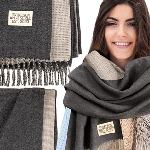 SZALIK SZAL DAMSKI ZIMOWY CIEPŁY DUŻY Elegancki Dwustronny Z Frędzlami - Apaszki i szaliki damskie - miniaturka - grafika 1