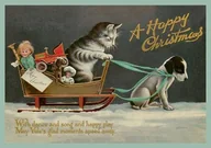 Zabawki kreatywne - Karnet ST467 B6 + koperta Kot i pies Święta Bożego - miniaturka - grafika 1