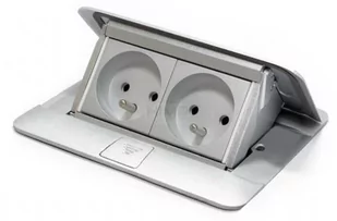 Minipuszka POP-UP do blatów ALUMINIUM wyposażona w gniazda 2P+Z Legrand 054011 - Puszki elektryczne i akcesoria - miniaturka - grafika 1