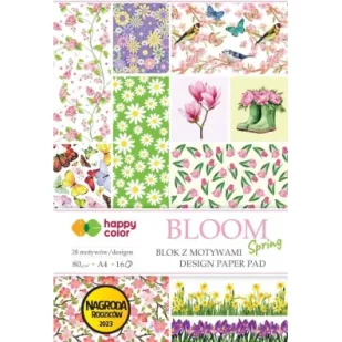 Happy Color Blok A4 16 ark z motywami Bloom Spring - Podobrazia, bloki, papiery - miniaturka - grafika 1