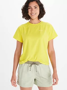 Koszulki i topy damskie - Marmot Damska koszulka Wm's Windridge SS, oddychająca koszulka funkcyjna, koszulka sportowa z krótkim rękawem, szybkoschnąca koszulka fitness, żółty blaze, XL - grafika 1