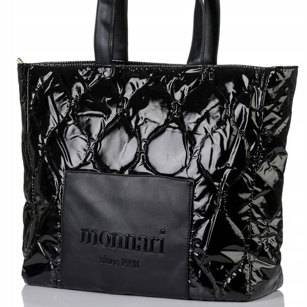 TOREBKA Damska MONNARI Duża Torba SHOPPER BAG Pojemna LOGO Premium Pikowana