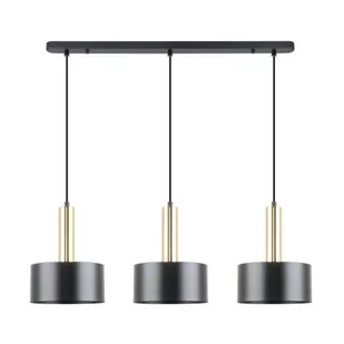 Leo lampa wisząca 3-punktowa czarna/złota A8133-3A - Lampy sufitowe - miniaturka - grafika 1