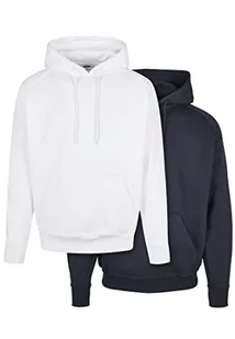 Urban Classics Męska bluza z kapturem, 2-pak, biały + granatowy, 3XL - Bluzy męskie - miniaturka - grafika 1