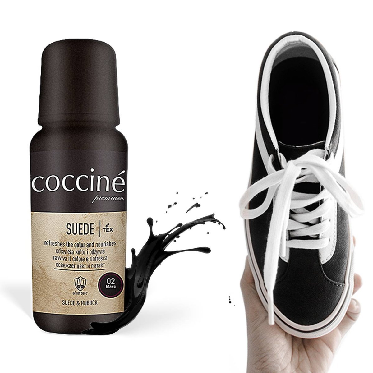 Pasta w płynie do zamszu i nubuku coccine 75 ml Czarny 02