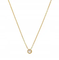 Naszyjniki - Modny Złoty Naszyjnik Damski Z Cyrkonią Celebrytka Stal Chirurgiczna - miniaturka - grafika 1