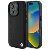 Etui i futerały do telefonów - Etui BMW Leather Hot Stamp do Apple iPhone 16 Pro Czarny - miniaturka - grafika 1