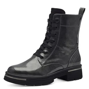 Marco Tozzi Damskie buty Bootie Laced 2-25283-43, modne kozaki, DK.Grey Patent, 39 EU, Dk Grey Patent, 39 EU - Kozaki damskie - miniaturka - grafika 1