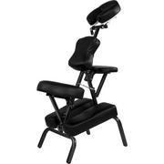 Stoły i łóżka do masażu - Movit MAX Krzesło fotel do masażu składany czarny - miniaturka - grafika 1