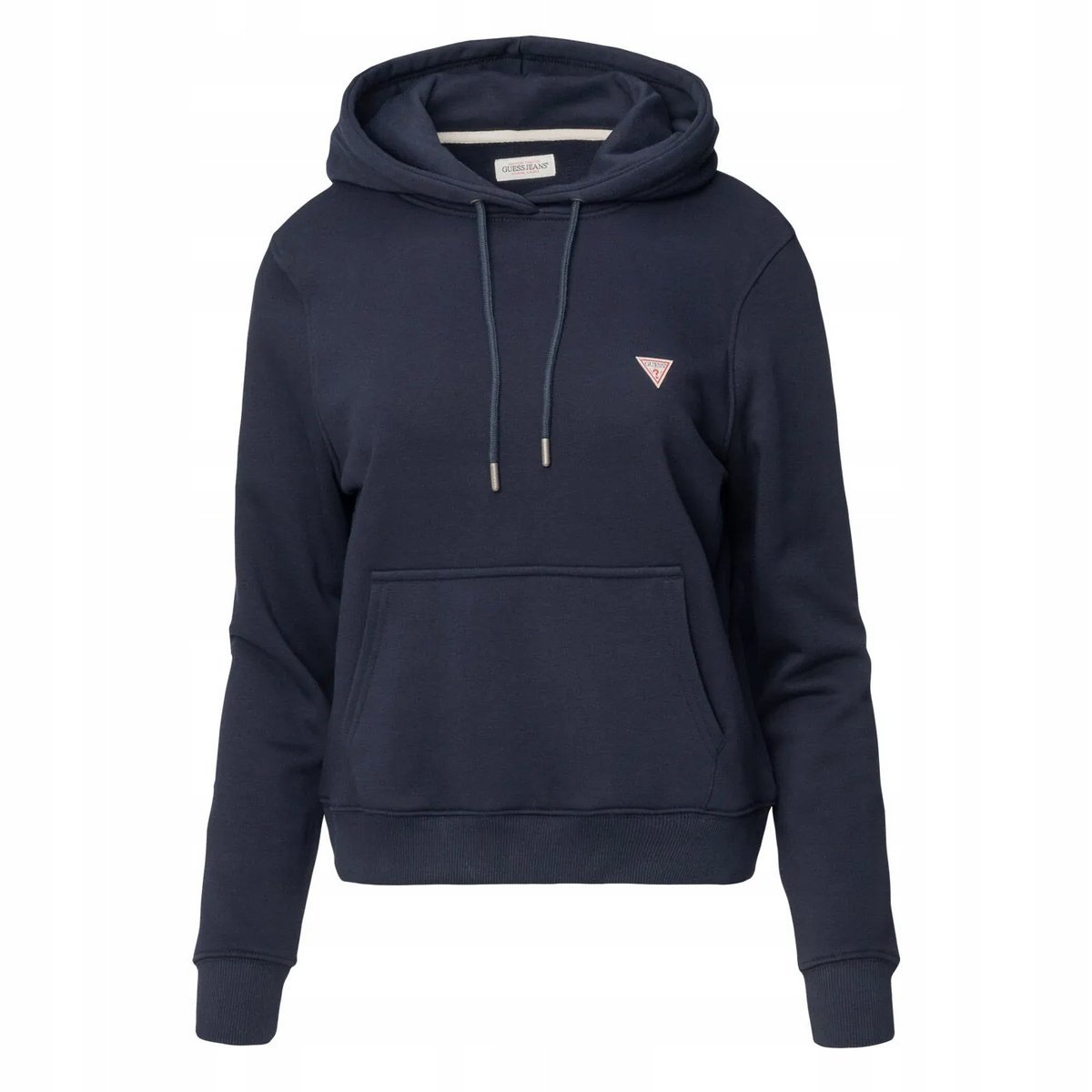Bluza damska bawełniana z kapturem logo Guess W4YQ04 KC811 granatowa - XXL