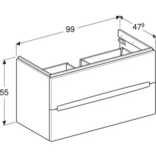Geberit Modo Szafka podumywalkowa 99x47,9x55 cm biała/lakierowana na wysoki połysk 502.880.01.1 - odbiór osobisty: Kraków, Warszawa - Szafki łazienkowe - miniaturka - grafika 1