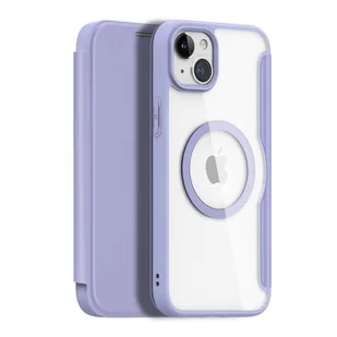 Etui iPhone 15 magnetyczny pokrowiec MagSafe z klapką Dux Ducis Skin X Pro - fioletowy - Etui i futerały do telefonów - miniaturka - grafika 1