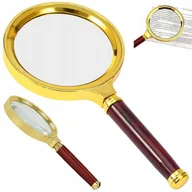 Mikroskopy i lupy - Lupa Ręczna Klasyczna 60 Mm Złota Szkło Elegancka - miniaturka - grafika 1