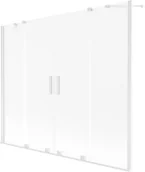 Parawany nawannowe - Mexen Velar Duo parawan nawannowy 2-skrzydłowy rozsuwany 190 x 150 cm, szron, biały - 896-190-000-32-20 - miniaturka - grafika 1