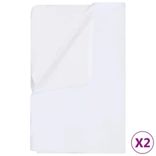 vidaXL Lumarko Prześcieradła wodoodporne, 2 szt., bawełna, 60x120 cm, białe 135850 - Prześcieradła - miniaturka - grafika 5