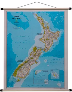 National Geographic, mapa ścienna polityczna Nowa Zelandia Classic , 1:2 300 000 - Mały naukowiec - miniaturka - grafika 1