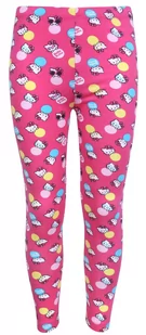 Długie, różowe, dziewczęce legginsy z powtarzającym się wzorem Hello Kitty - Spodnie i spodenki dla dziewczynek - miniaturka - grafika 1