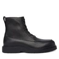 Botki męskie - Trzewiki Calvin Klein Combat Ess Lace Up Apron Lth W YM0YM01375 Czarny - miniaturka - grafika 1