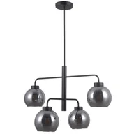 Lampy sufitowe - Italux Wisząca LAMPA loftowa POGGI PND-28028-4D szklana OPRAWA zwis kule balls czarne przydymione - miniaturka - grafika 1
