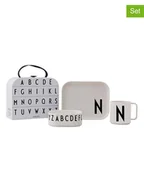 Sztućce dla dzieci - Design Letters 4-częściowy zestaw naczyń "Classics in a suitcase" w kolorze białym - miniaturka - grafika 1