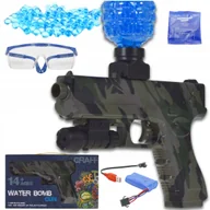Zabawki militarne - PISTOLET NA KULKI ŻELOWE AUTOMAT BATERIA OKULARY 1000KULEK CELOWNIK GRANAT - miniaturka - grafika 1