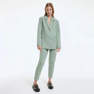 Spodnie damskie - Reserved Spodnie z kantem - Zielony - grafika 1