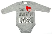 Body dla niemowląt - Body niemowlęce MOJE SERCE NALEŻY DO BABCI szary melanż 86 - miniaturka - grafika 1