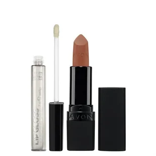 Avon [Szminka Marvellous Mocha + Błyszczyk Clear] - Kosmetyki kąpielowe dla dzieci - miniaturka - grafika 1