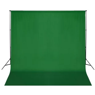 vidaXL System zawieszenia tła z zielonym tłem 600 x 300 cm - Tła fotograficzne - miniaturka - grafika 1