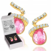 Biżuteria dla dzieci - SREBRNE KOLCZYKI 925 DLA DZIEWCZYNKI RÓŻOWE GRAWER - miniaturka - grafika 1