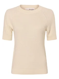 Selected Femme Sweter damski - SLFelinna Kobiety wiskoza beżowy jednolity, S - Swetry damskie - miniaturka - grafika 1