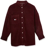 Koszule damskie - Tommy Hilfiger Damska koszula sztruksowa Tjw tkane topy, głęboki ruge, XL, Deep Rouge, XL - miniaturka - grafika 1