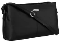 Torebki damskie - Mała torebka na ramię listonoszka crossbody na suwak skóra naturalna Rovicky, czarny - miniaturka - grafika 1