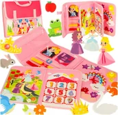 Walizki - Edukacyjna Tablica Sensoryczna Plecak Montessori Walizka Dla Dzieci Różowa - miniaturka - grafika 1