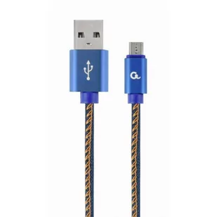 Gembird Kabel USB Kabel Micro USB premium jeans 1 m-CC-USB2J-AMmBM-1M-BL CC-USB2J-AMmBM-1M-BL - Kable komputerowe i do monitorów - miniaturka - grafika 1