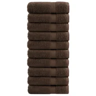 Ręczniki - vidaXL Ręczniki kąpielowe, premium, 10 szt., brązowe, 100x150 cm - miniaturka - grafika 1