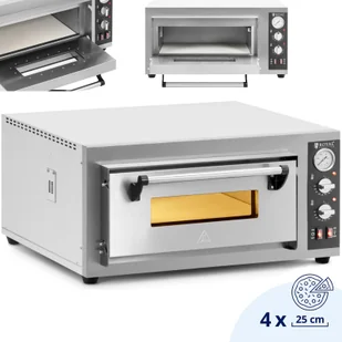 Piec do pizzy elektryczny z kamieniem szamotowym na 4 pizze śr. 25 cm 4200 W - Piece, kotły  i płyty grzejne gastronomiczne - miniaturka - grafika 1
