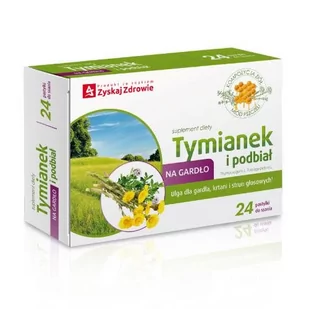 ZYSKAJ ZDROWIE Tymianek i Podbiał Zyskaj Zdrowie 24 tabletki do ssania Długi termin ważności! - Przeziębienie i grypa ZYSKAJ ZDROWIE Tymianek i Podbiał Zyskaj Zdrowie 24 tabletki do ssania Długi termin ważności! - Przeziębienie i grypa - miniaturka - grafika 1