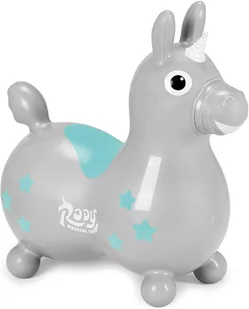 Gumowy Skoczek Dla Dzieci Jednorożec Rody - Srebrny - Piłki dla dzieci - miniaturka - grafika 1