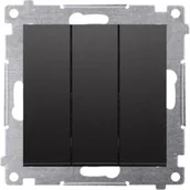 Wyłączniki światła i elektryczne - Kontakt-Simon Simon 54 Przycisk potrójny moduł 10AX 250V szybkozłącza czarny mat DP31.01/49 - miniaturka - grafika 1