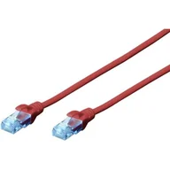 Patchcordy - Digitus Patch cord U/UTP kat.5e PVC 0,5m czerwony (DK-1512-005/R) - miniaturka - grafika 1