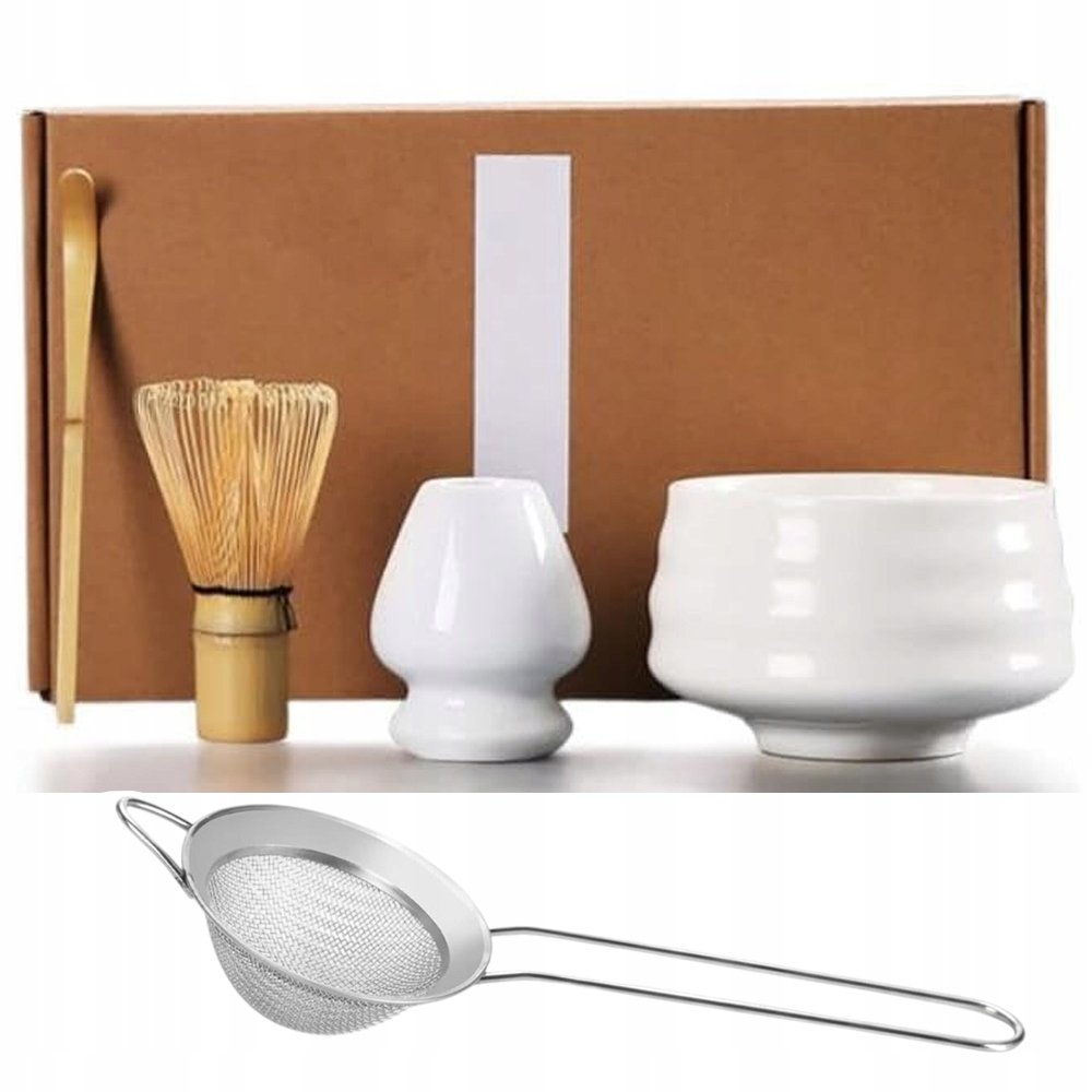 Zestaw Prezentowy Do Herbaty Matcha Miotełka Podstawka Łyżeczka Chashaku