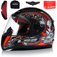 Kaski motocyklowe - LS2, Rapid mini kask motocyklowy Voodoo czarny czerwony, S - miniaturka - grafika 1