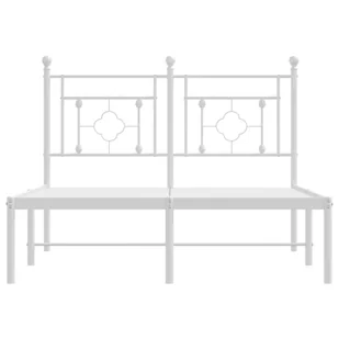 Metalowa rama łóżka z wezgłowiem, biała, 120x200 cm Lumarko! - Łóżka - miniaturka - grafika 6