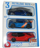 Samochody i pojazdy dla dzieci - BBURAGO Zestaw 3 metalowych aut 1:43 3-pack 3112 - miniaturka - grafika 1