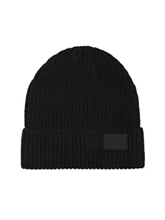 Tommy Hilfiger Męska czapka mankietowa z czapką Ghost Patch Beanie, czarna, jeden rozmiar, Czarny, Rozmiar uniwersalny - Czapki damskie - miniaturka - grafika 1
