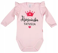 Body dla niemowląt - BODY NAPIS nadruk KSIĘŻNICZKA TATUSIA r 80 KLEKLE - miniaturka - grafika 1