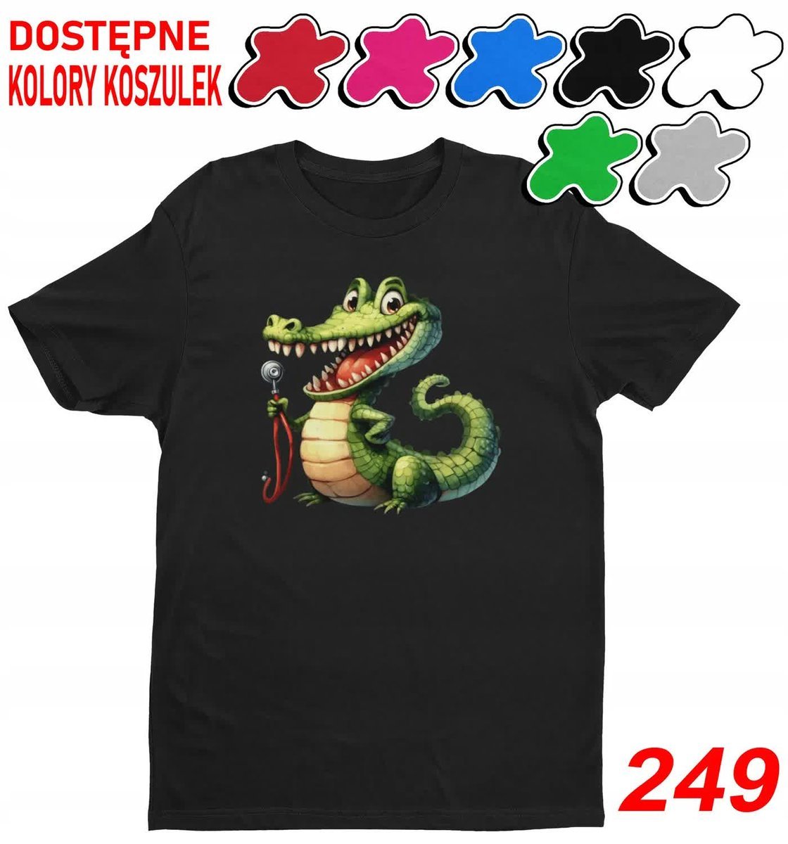 Dziecięca Koszulka Z Nadrukiem Wybór Zwierzęta Jungla Krokodyl -Xs110-116